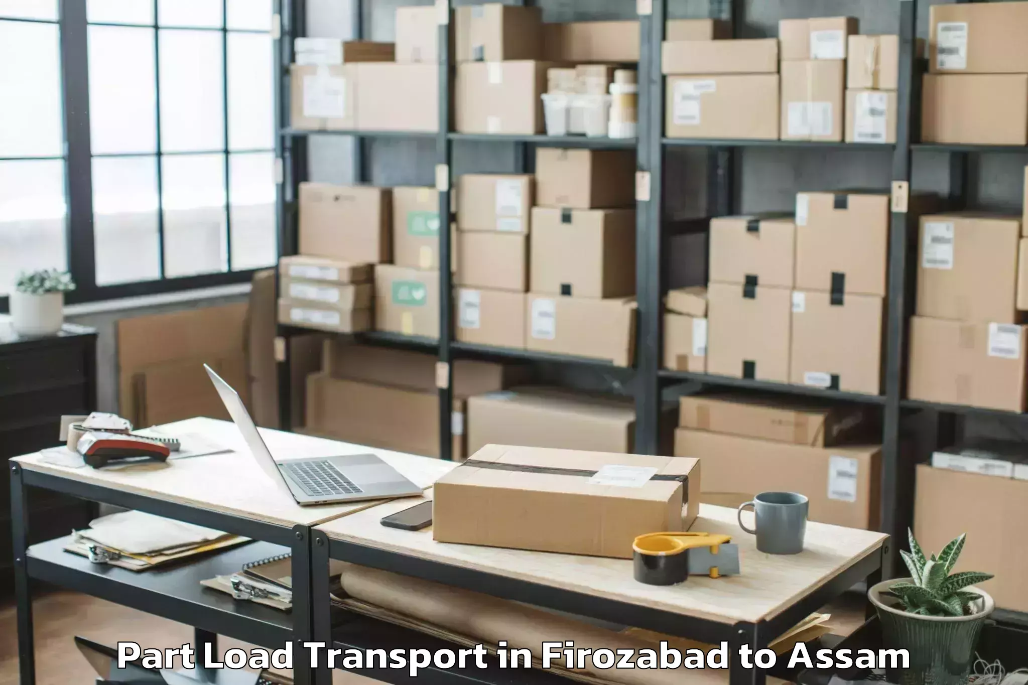 Top Firozabad to Banekuchi Part Load Transport Available